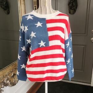 Main Strip Oversized U.S.A Flag Sweater